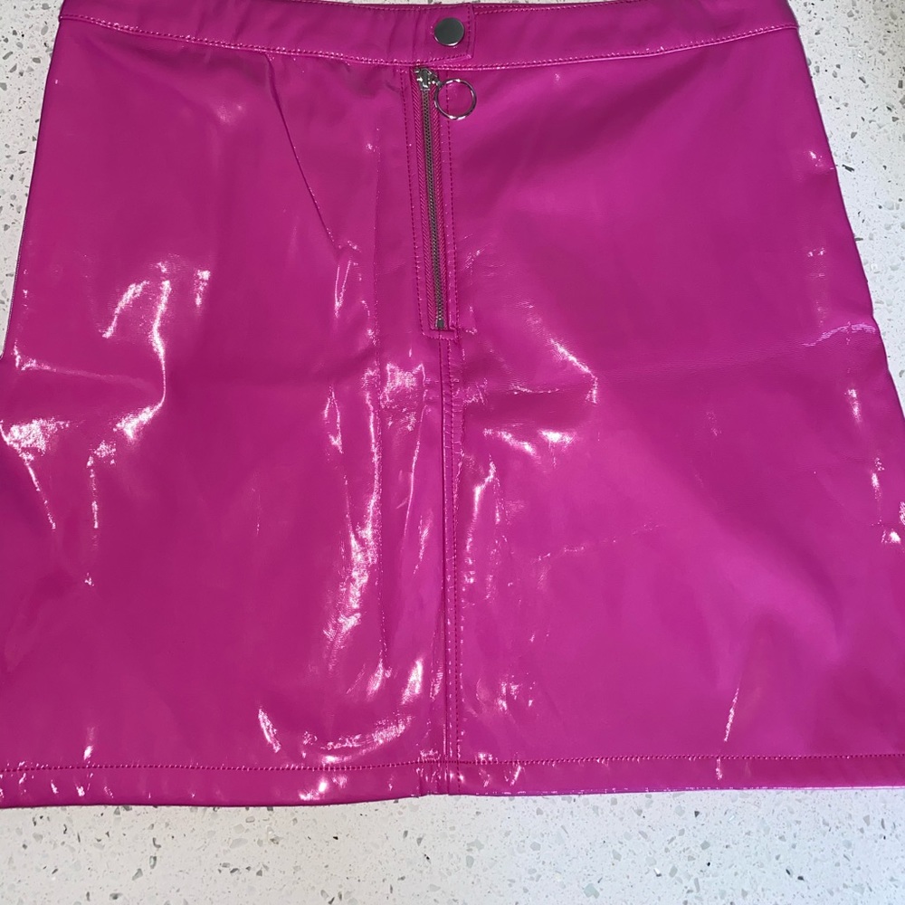 Forever 21 pink faux leather skirt